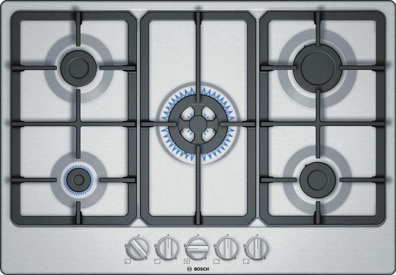 Bosch Serie 4 PGQ7B5B90 hob Stainless steel Built-in 75 cm Gas 5 zone(s)