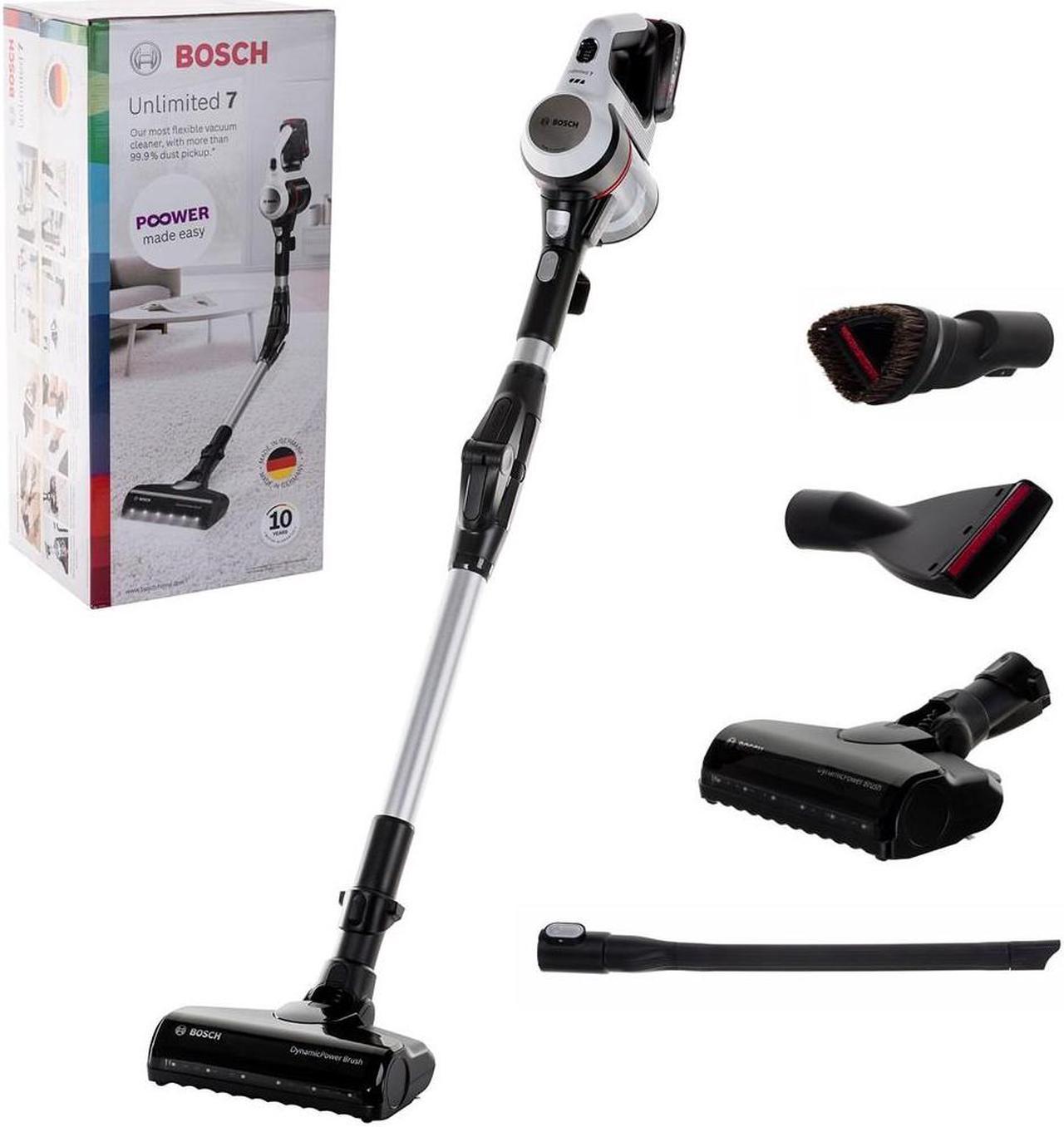 Bosch BBS711W stick vacuum/electric broom Bagless 0.3 L Black, Stainless steel, White