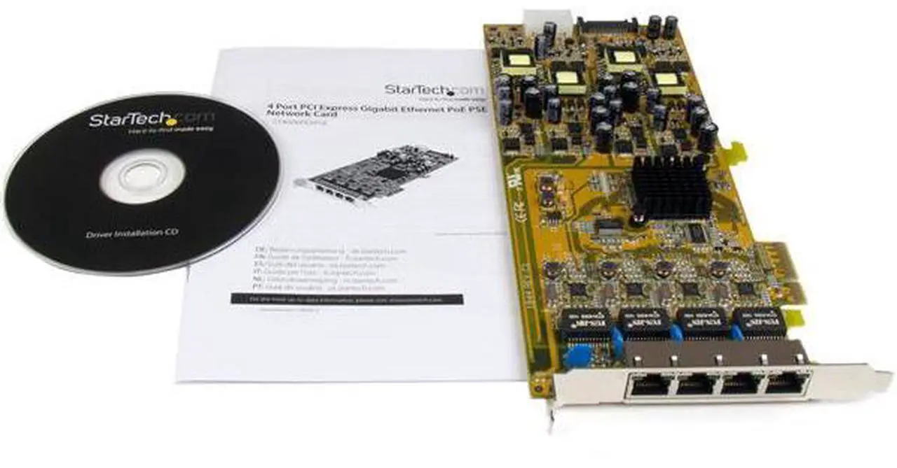 Alt view image 9 of 9 - StarTech.com 4 Port Gigabit Power over Ethernet PCIe Network Card - PSE / PoE PCI Express NIC