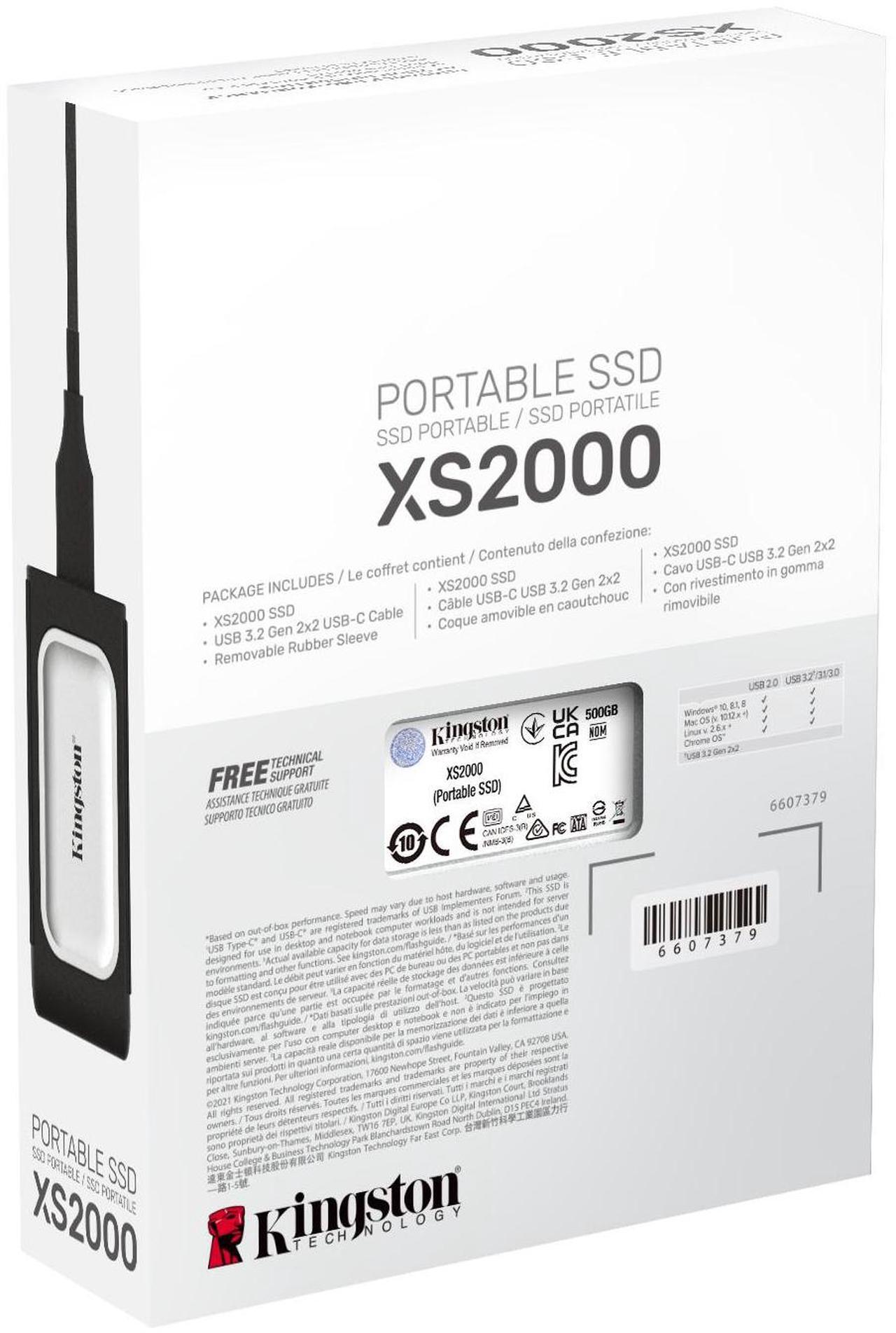 Alt view image 14 of 14 - Kingston External XS2000 2000GB USB 3.2 Gen 2x2 Type-C External Solid State Drive