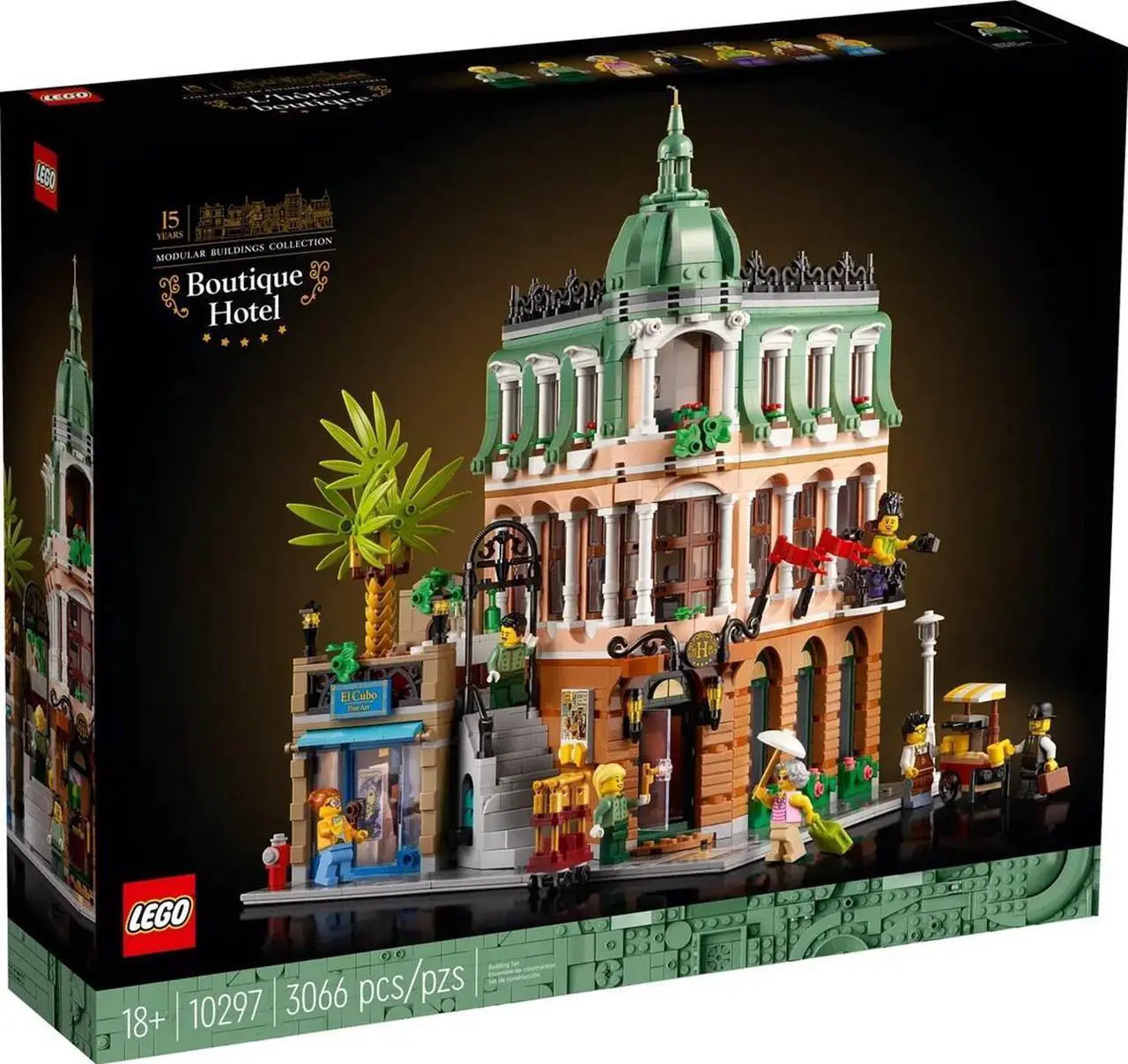 Alt view image 2 of 7 - LEGO Icons Boutique Hotel 10297 Modular Building Display Model Kit for Adults to Build, Set with 5 Detailed Rooms Including Guest Rooms and Gallery