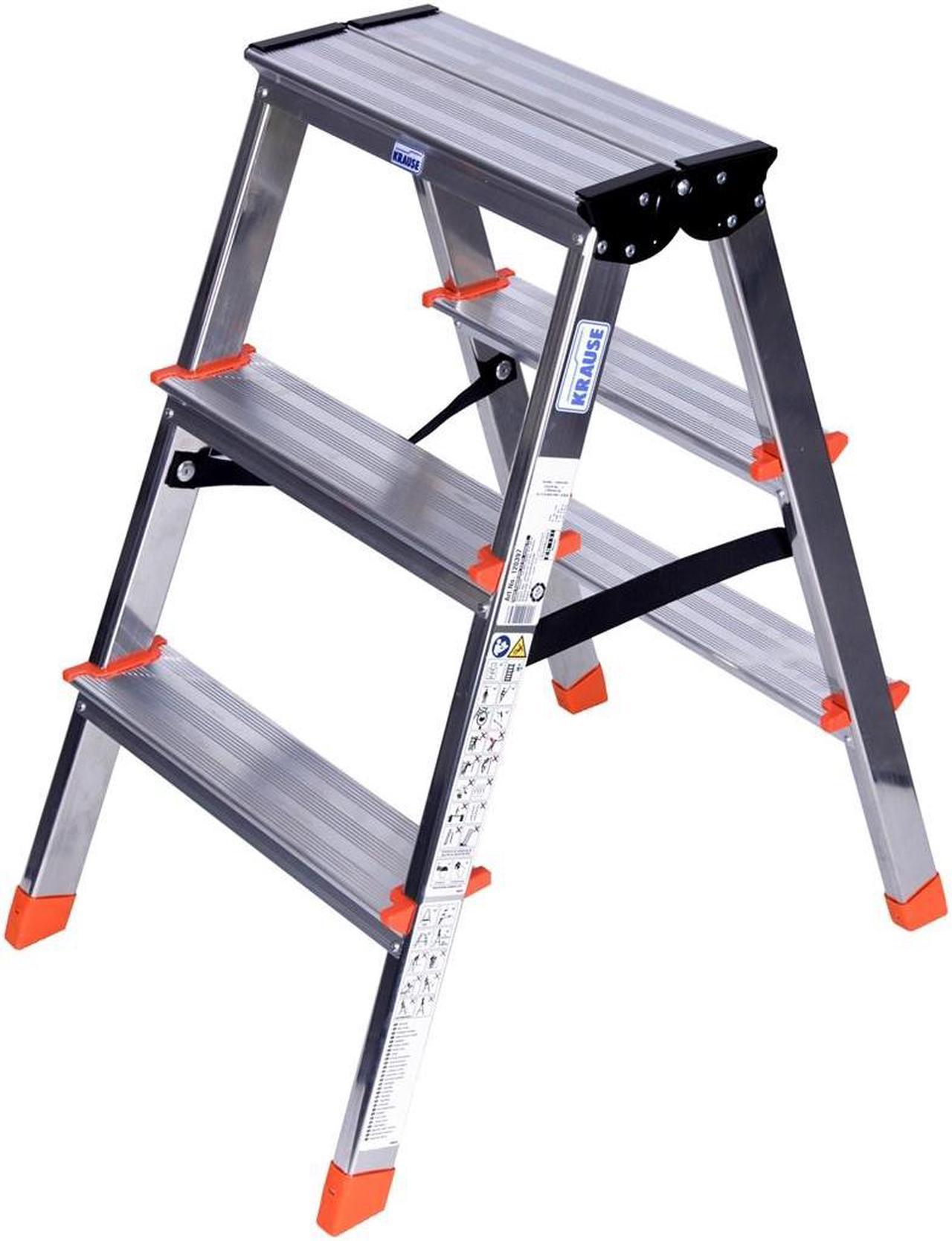 Krause Dopplo double-sided step ladder silver