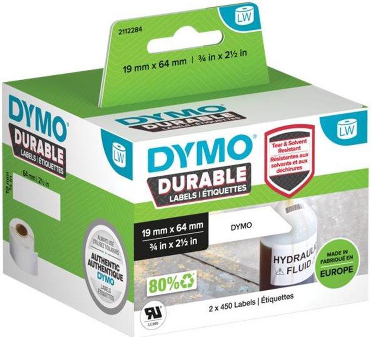 DYMO - Permanent adhesive - 64 x 19 mm 900 label(s) (2 roll(s) x 450) labels - for DYMO LabelWriter 310, 315, 320, 330,