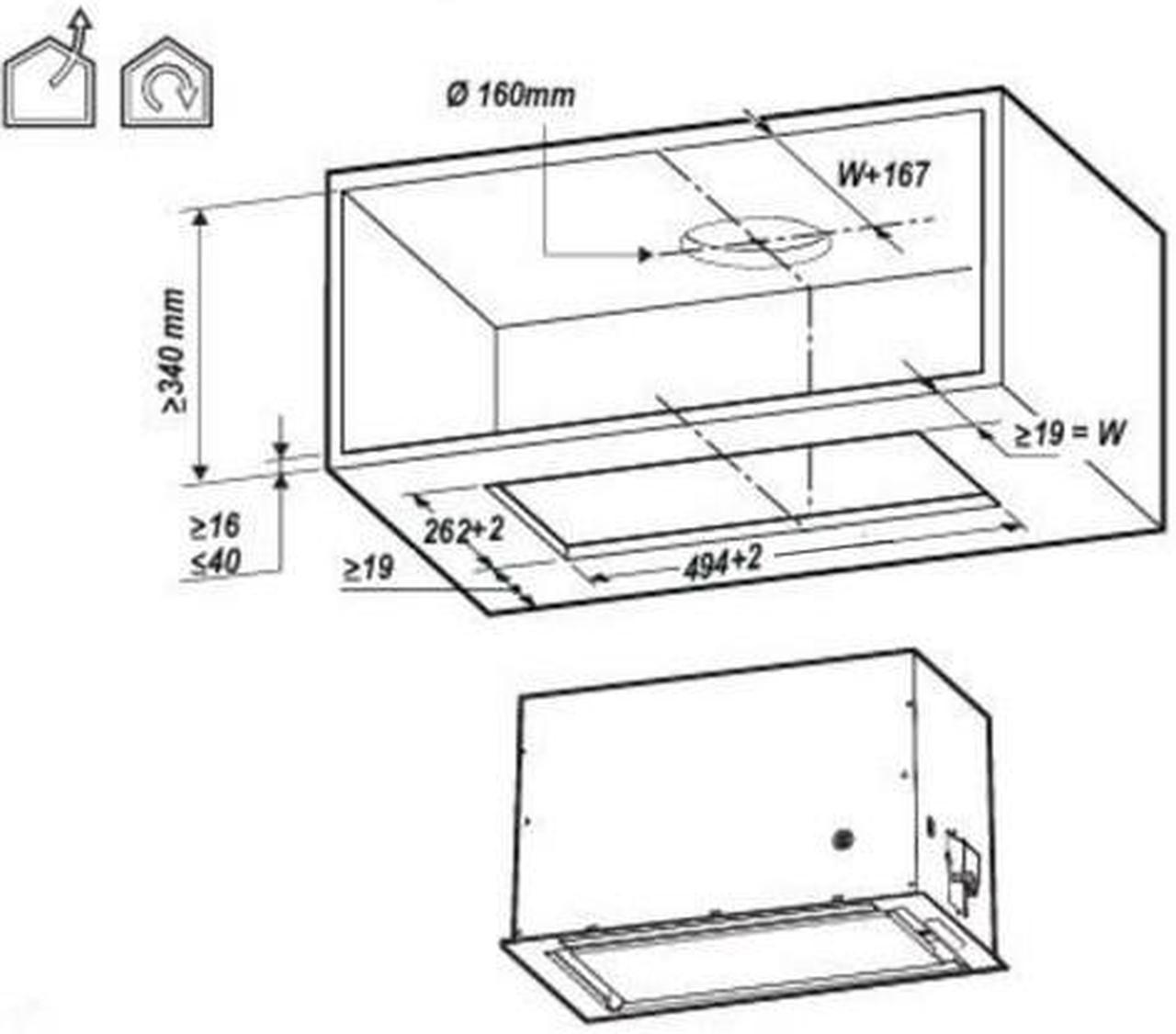 Elica LANE MBL/A/52 Built-in Black 550 m³/h