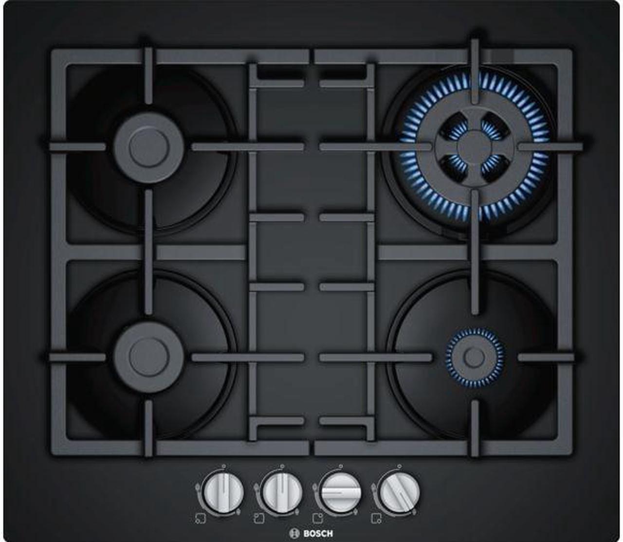 Bosch Serie 4 PNH6B6B90 hob Black Built-in 60 cm Gas 4 zone(s)