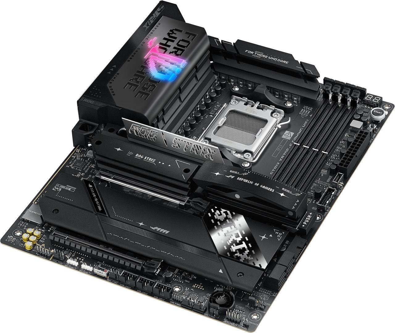 AMD X870 ATX motherboard with 18+2+2 power stages, Dynamic OC Switcher, Core Flex, DDR5 slots with AEMP & ClearSlot, WiF