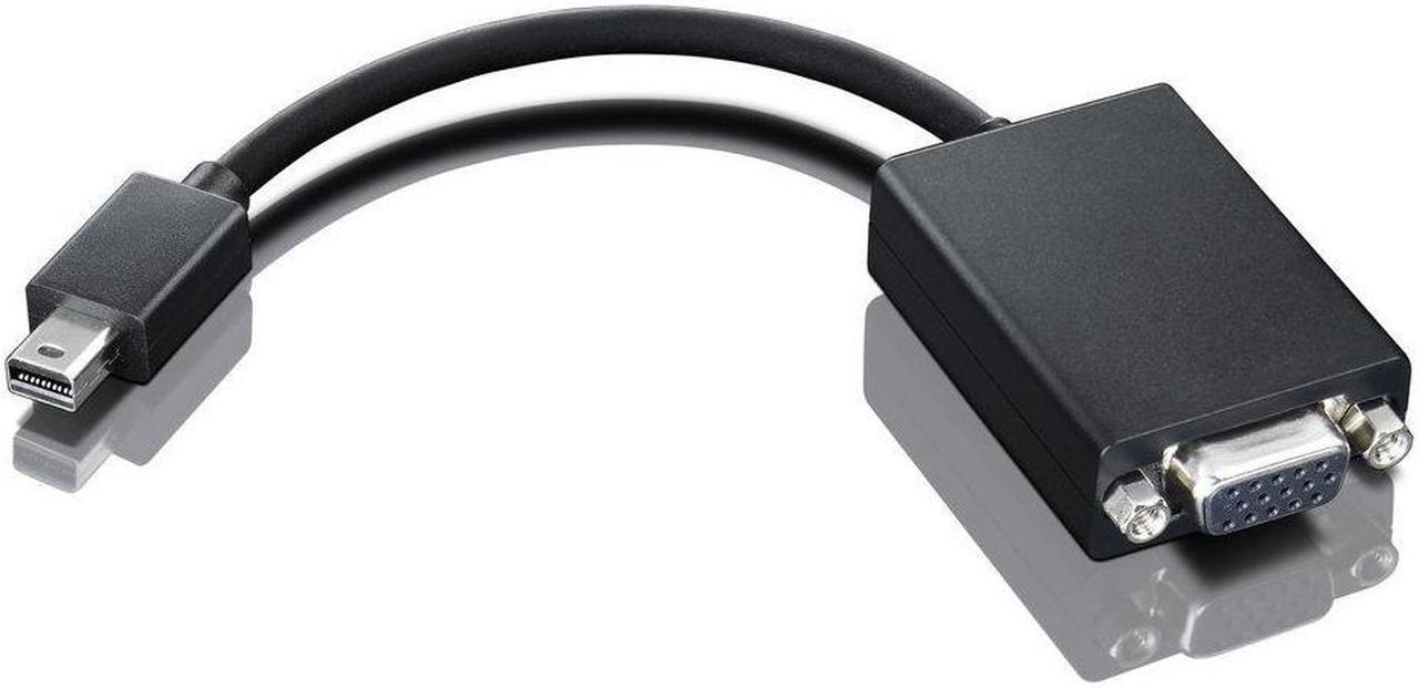Alt view image 4 of 7 - Lenovo Video Cable - Mini DisplayPort/VGA for Video Device, Projector, Monitor, TV - 7.80" - 1 x Mini DisplayPort Male Digital Audio/Video - 1 x HD-15 Female VGA - Black