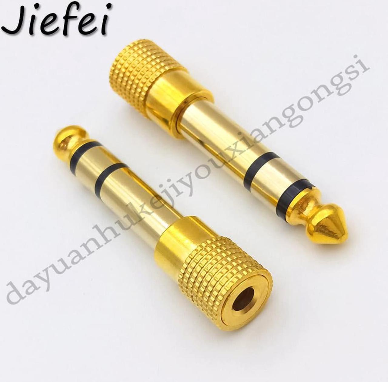 100pcs Gold plated Audio 6.3mm Male Plug to 3.5mm Female Jack Aux Stereo TRS Adapter New