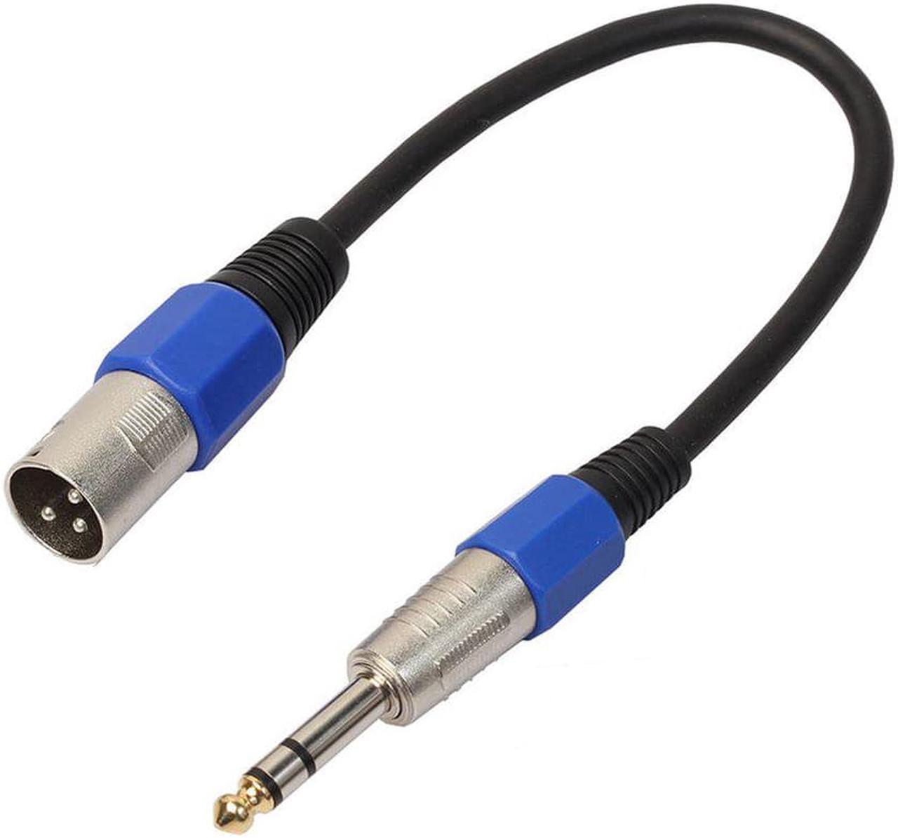 Male XLR to 6.35mm Stereo Jack Cable 0.3m/0.5m/1m XLR Audio Cable Active Powered Speaker cable Lead TRS Balanced Audio Cable (1pcs)