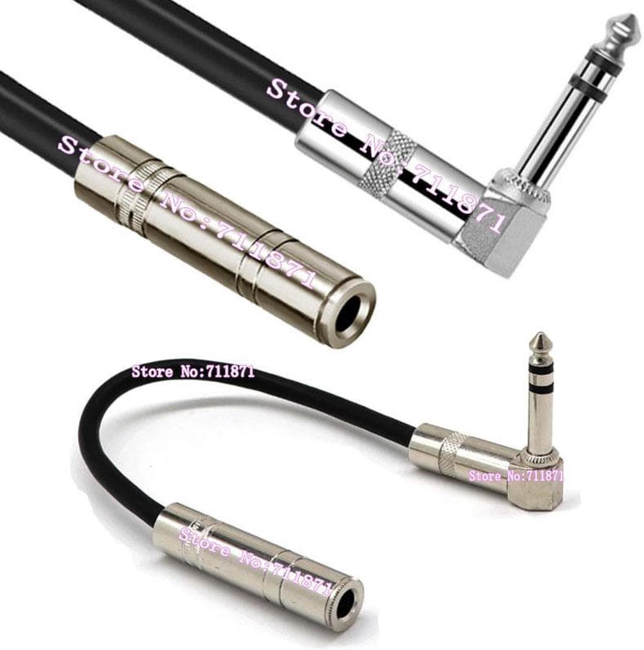 90 Degree Right Angle 1/4 TRS stereo 6.35 Male to Female Audio cable Line Right Angle Bend 6.35 Audio extension cable cord wire (1pcs)