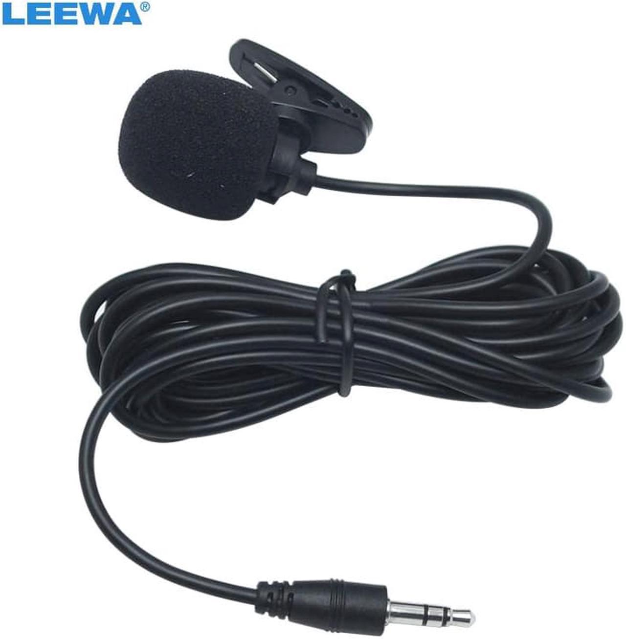 LEEWA 30pcs 3.5mm TRS Microphone Kit Clip On For Car GPS Interior Handsfree Calls With Jack and 3M Cable #CA4253 (1pcs)