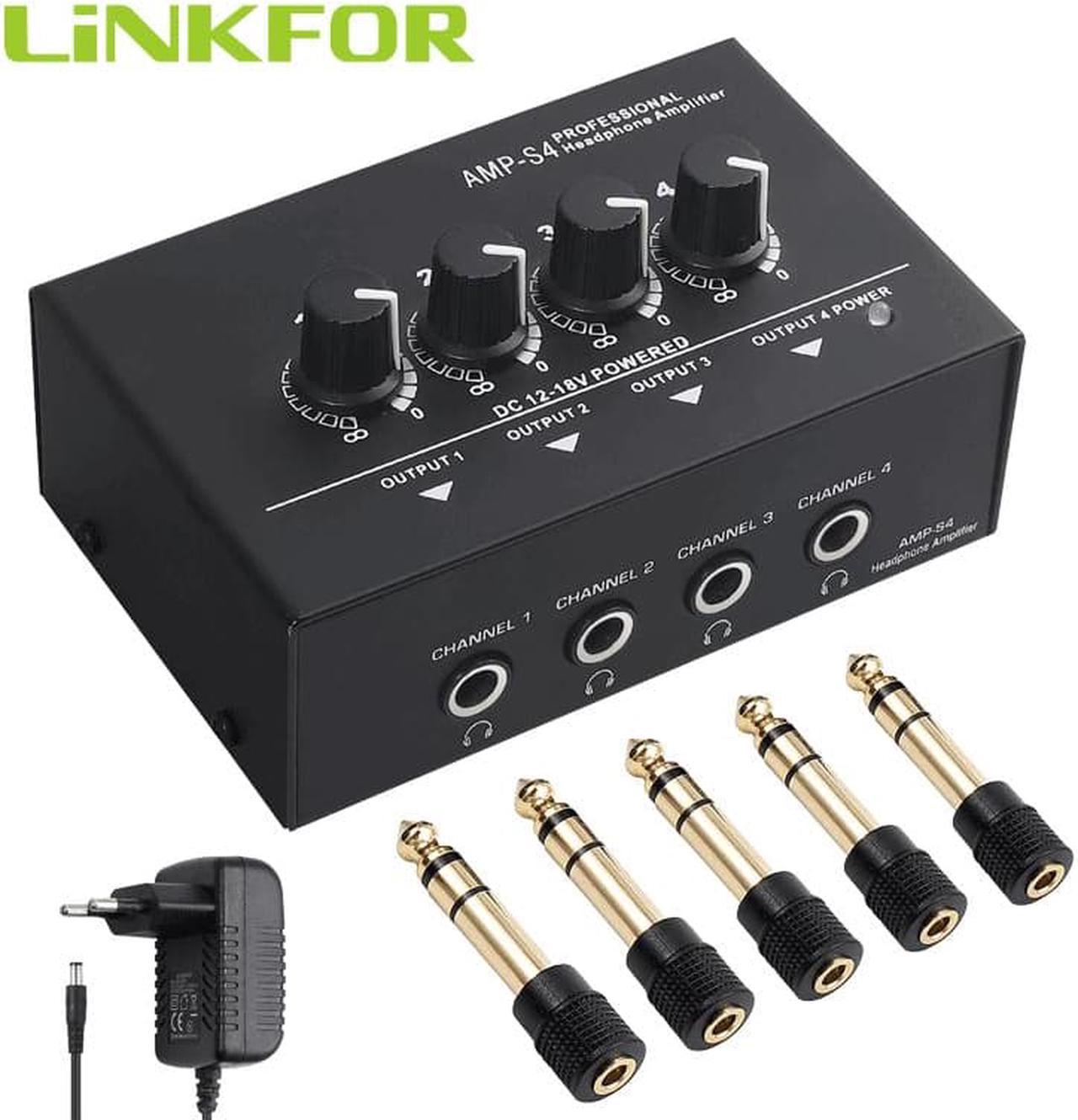 LiNKFOR Professional Multi Channel Mini Earphone Splitter Amp Balanced TRS Headphones Output Jack and TRS Audio Input Stereo AMP (1pcs)