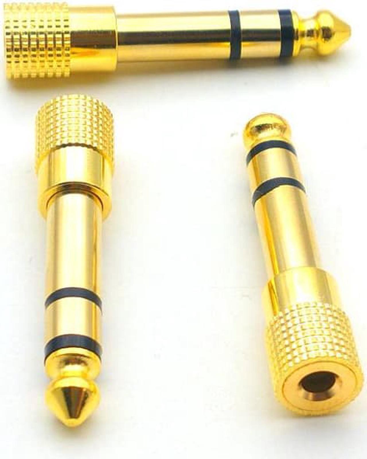 100pcs Gold plated Audio 6.35mm Male Plug to 3.5mm Female Jack Aux Stereo TRS Adapter