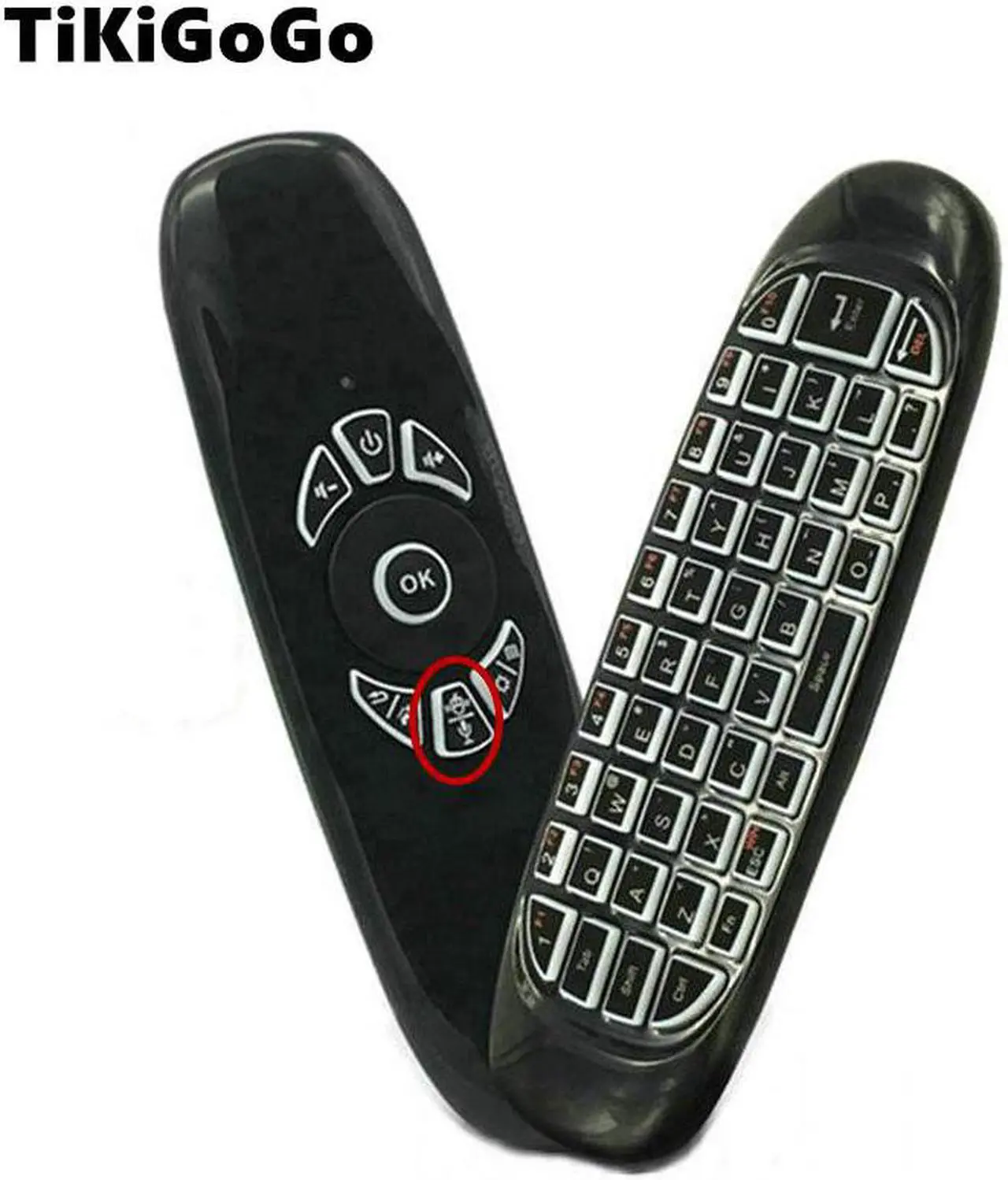 Main image of Tikigogo C120  fly air mouse backlit with keyboard microphone voice search 2.4G mini Wireless Keyboard as remote controller
