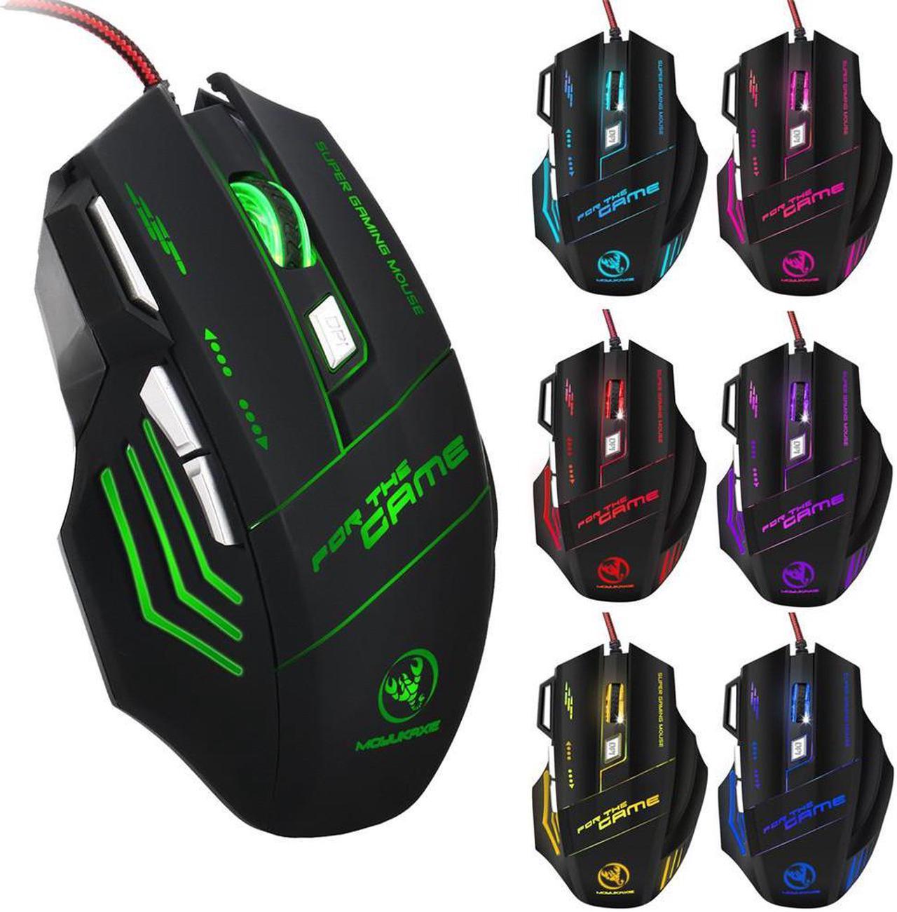 S300 Optical Professional Gaming Mouse with 7 Bright Colors LED Backlit 5500DPI 7 buttons Wired Mouse Mice