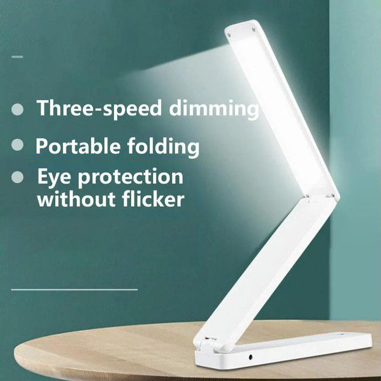 Alt view image 2 of 6 - LED Table Lamp Foldable Desk Lamp Touch Dimming Office Light USB Battery Dual Power Supply Eye Protection Portable Reading Lamp
