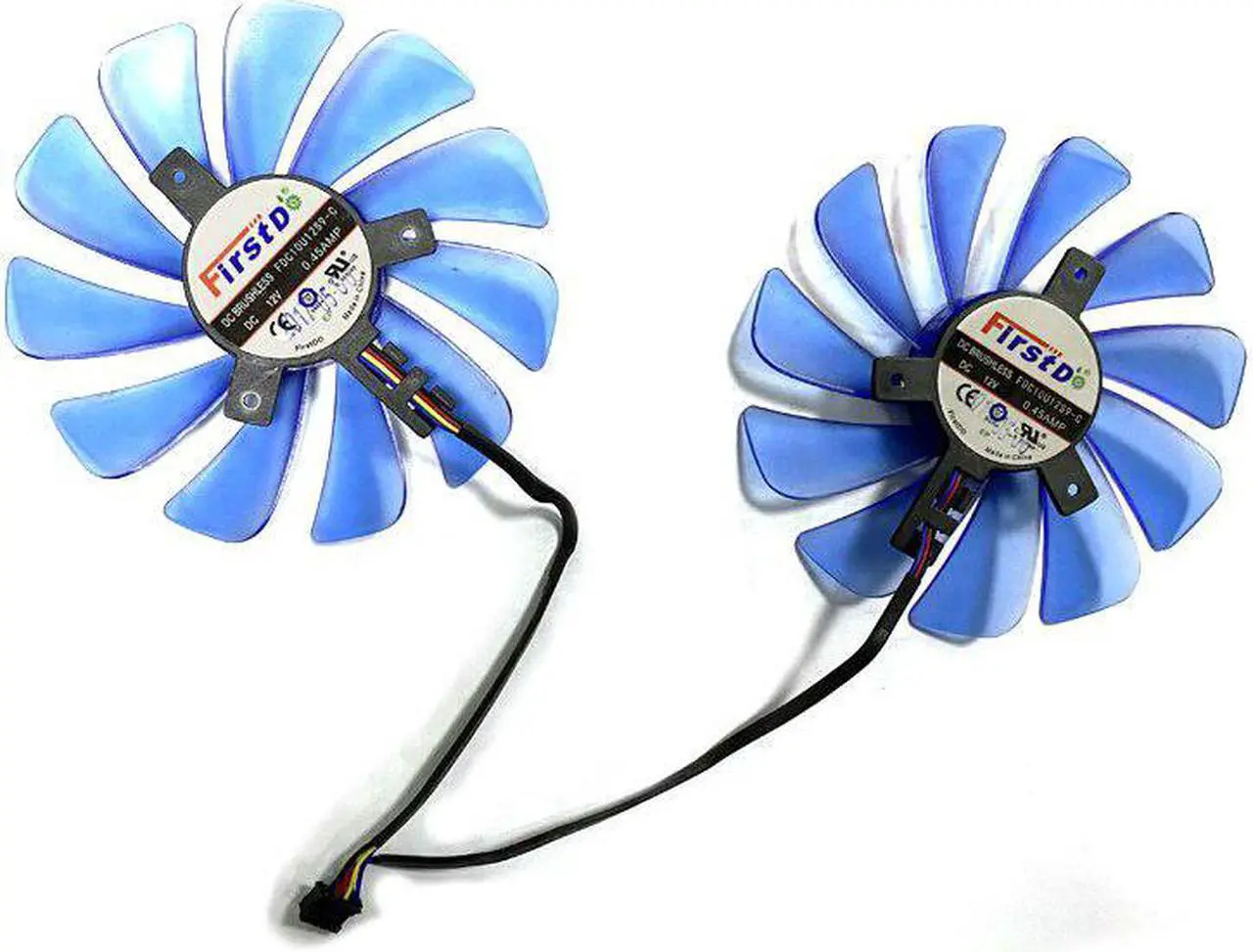 Alt view image 4 of 5 - 2PCS 95MM 4PIN FDC10U12S9-C CF1010U12S GPU Fan For XFX RX 580 Ice QX2 OC RX590 HIS RX580 IceQ RX570 Graphics Card Cooling fan