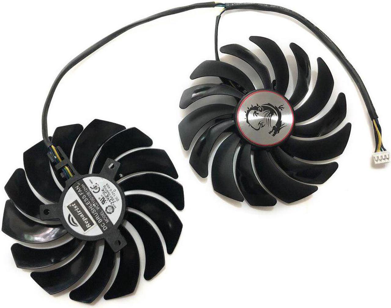 Alt view image 6 of 6 - PLD10010B12HH PLD10010S12HH GPU Fan For MSI RX480/580/470/570 GTX950/960/970/980/1060/1070/1080/1080Ti R9 290X/280X/270X Cooling