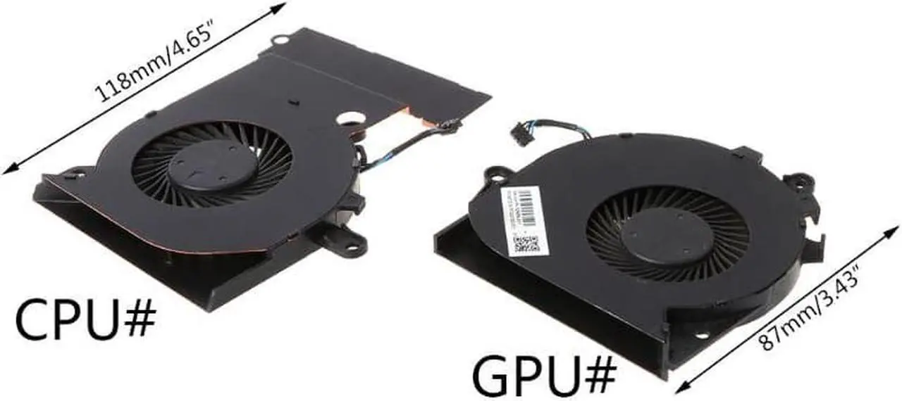 Alt view image 6 of 6 - Black Metal Replaced Laptop GPU CPU Cooling Fan for HP OMEN 15-CE 17-AN Cooler Fan