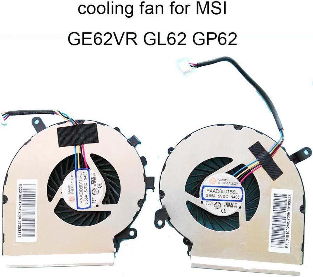 Computer Fans For MSI GE62VR GP62MVR GL62VR GP62VR GL62M CPU Cooling Fan GPU Graphics Cooler PAAD06015SL DC5V 0.55A 4pin