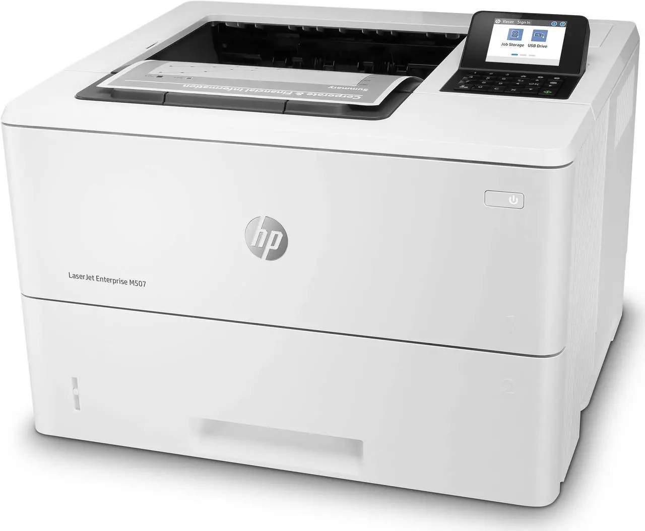 Alt view image 7 of 7 - HP LaserJet Enterprise M507dng Workgroup ISO (letter): Up to 45 ppm
Duplex (letter): Up to 36 ipm Monochrome Ethernet (RJ-45) / USB Laser Printer