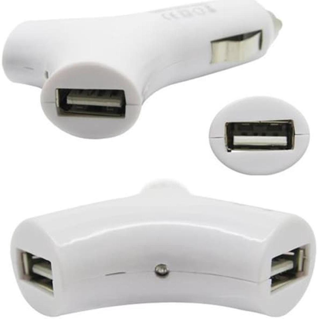 Alt view image 2 of 2 - 2.2Amp Rapid Car Charger Socket 2-Port USB Power Adapter Compact White Compatible With ZTE ZPad 8