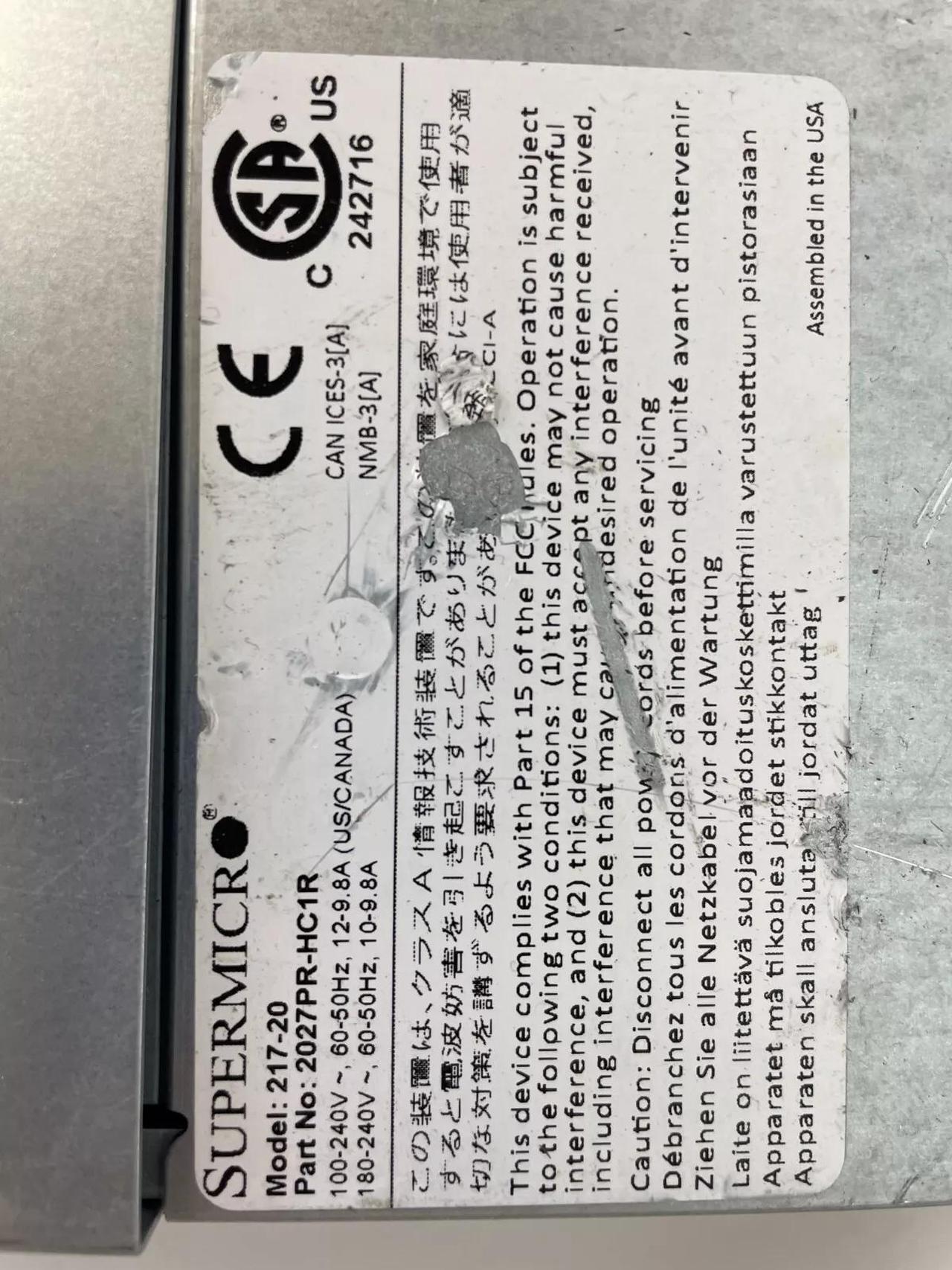 Alt view image 7 of 7 - SUPERMICRO CSE-217 SYS-2027PR-HC1R 4-NODE 24-BAY SERVER WITH DUAL AC NO CPU/RAM