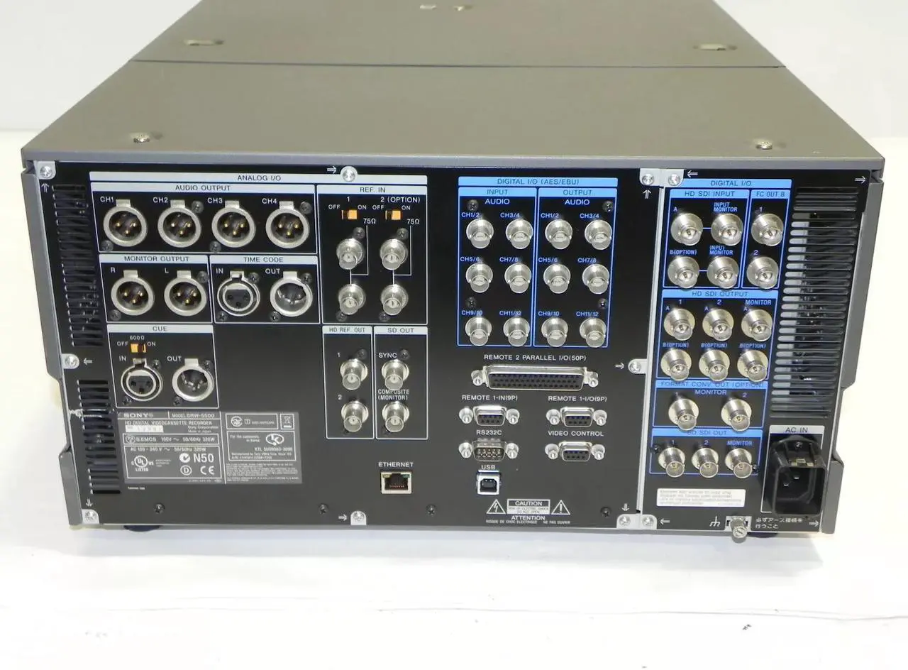 Alt view image 3 of 7 - Sony SRW-5500 HD CAM SR Digital Video Cassette Recorder 974hrs OPER 138 DRUM