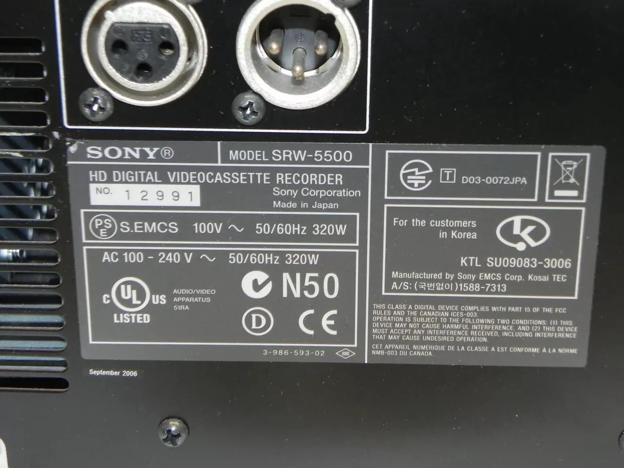 Alt view image 7 of 7 - Sony SRW-5500 HD CAM SR Digital Video Cassette Recorder 974hrs OPER 138 DRUM