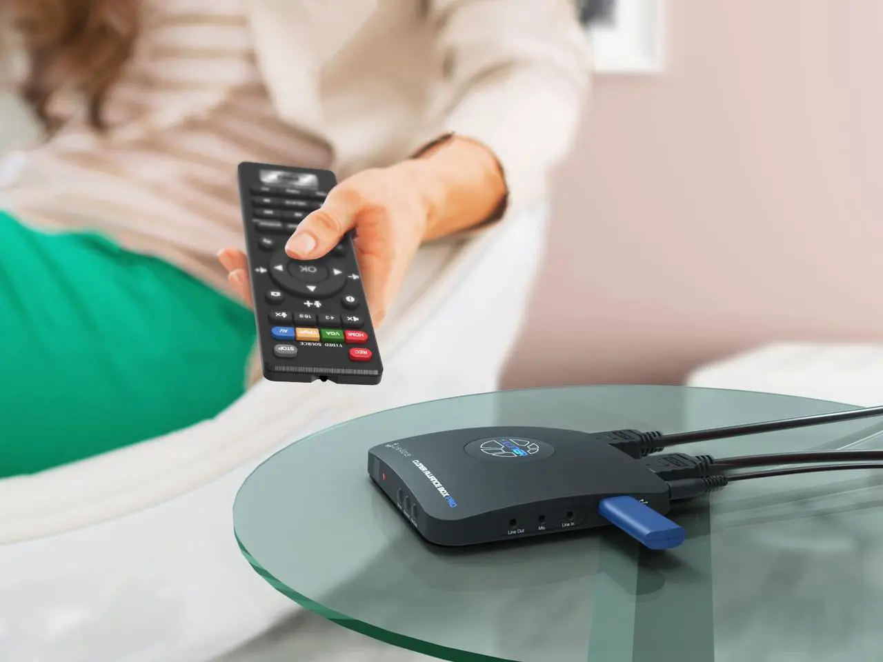 Alt view image 6 of 8 - ClonerAlliance Box Pro, Capture 1080p@60fps HDMI Videos/Games and Play Back Instantly with The Remote Control, Schedule Recording, HDMI/VGA/AV/YPbPr Input. No PC Required.