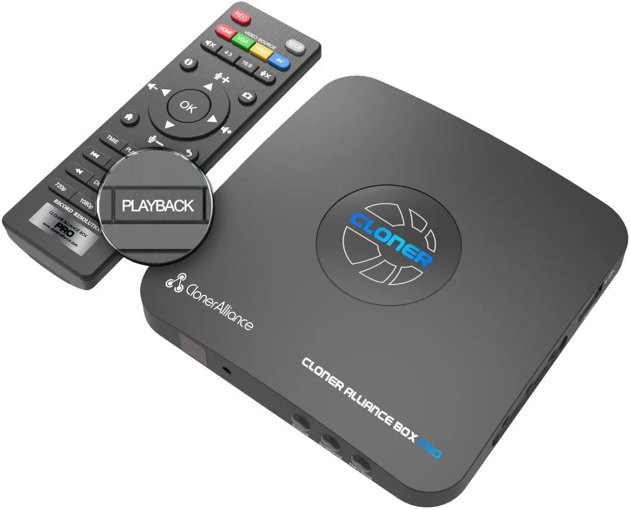 Main image of ClonerAlliance Box Pro, Capture 1080p@60fps HDMI Videos/Games and Play Back Instantly with The Remote Control, Schedule Recording, HDMI/VGA/AV/YPbPr Input. No PC Required.