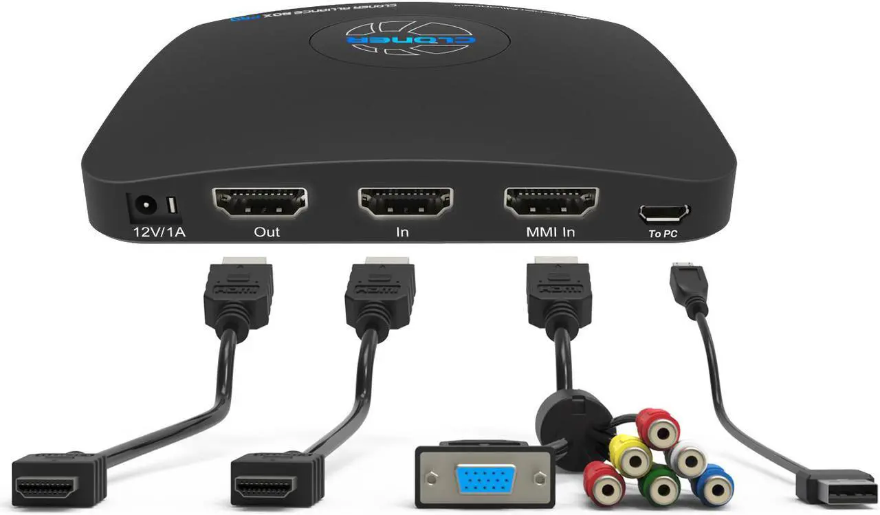 Alt view image 3 of 8 - ClonerAlliance Box Pro, Capture 1080p@60fps HDMI Videos/Games and Play Back Instantly with The Remote Control, Schedule Recording, HDMI/VGA/AV/YPbPr Input. No PC Required.