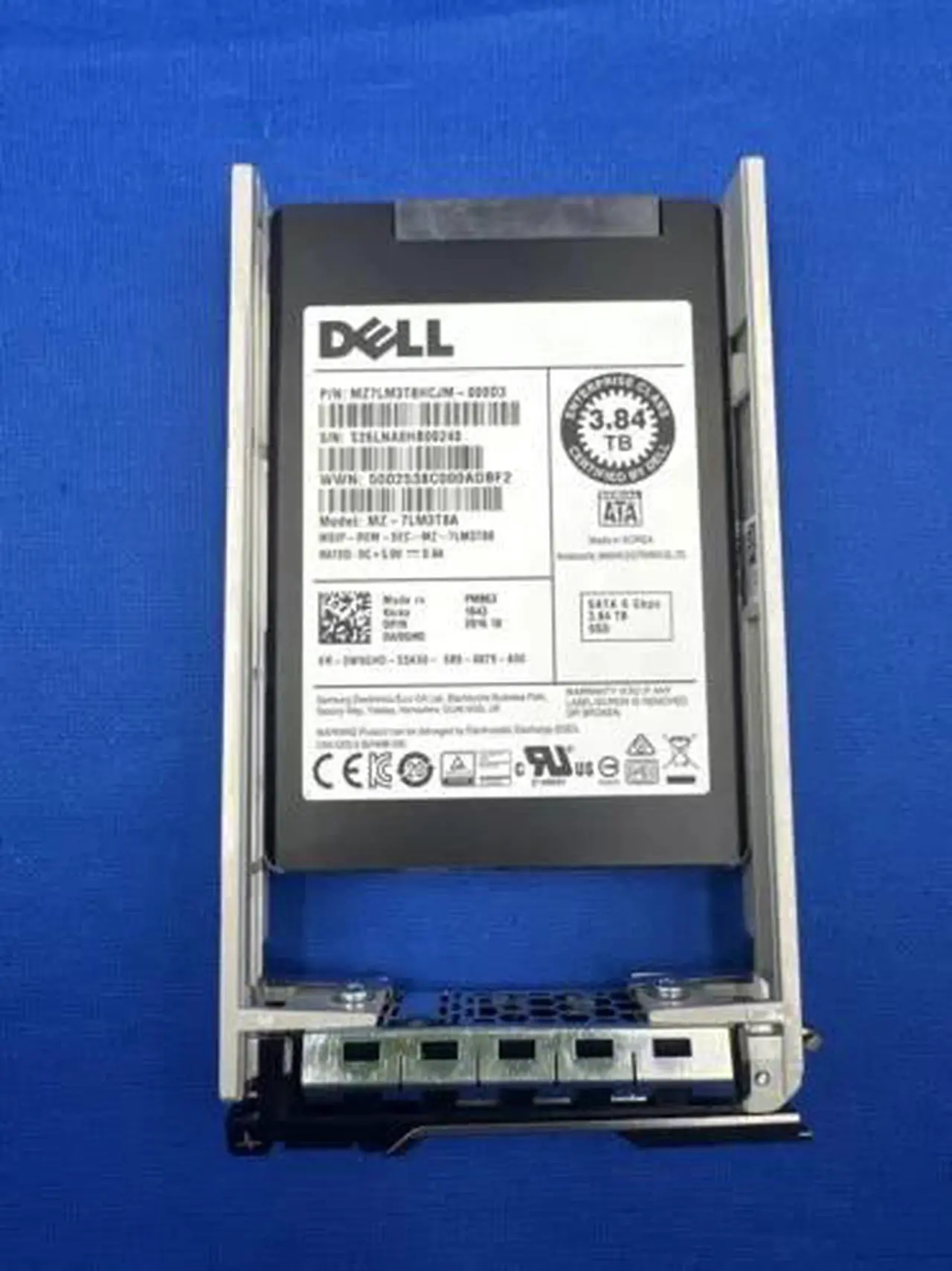 Main image of 0W9GHD DELL 3.84TB SATA 6Gb/s Read Intensive TLC 2.5'' SSD W9GHD MZ-7LM3T8A