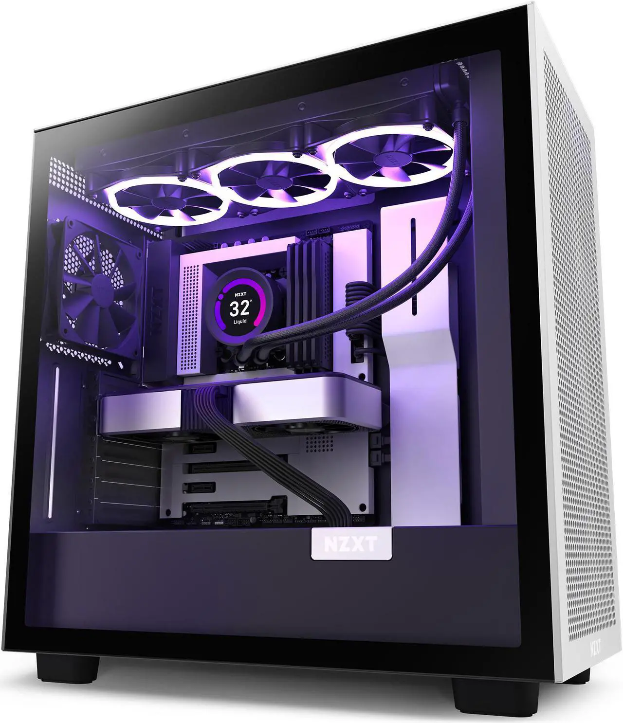 Alt view image 9 of 12 - NZXT H7 Flow White & Black - Mid-Tower Airflow PC Gaming Case - Tempered Glass - Enhanced Cable Management