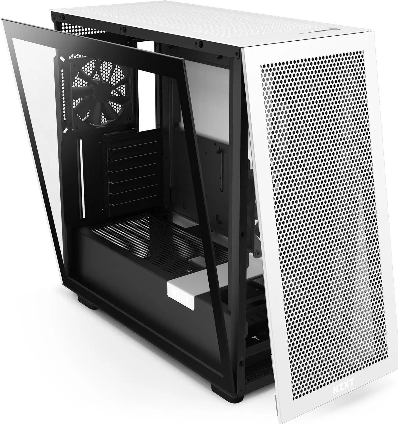 Alt view image 7 of 12 - NZXT H7 Flow White & Black - Mid-Tower Airflow PC Gaming Case - Tempered Glass - Enhanced Cable Management