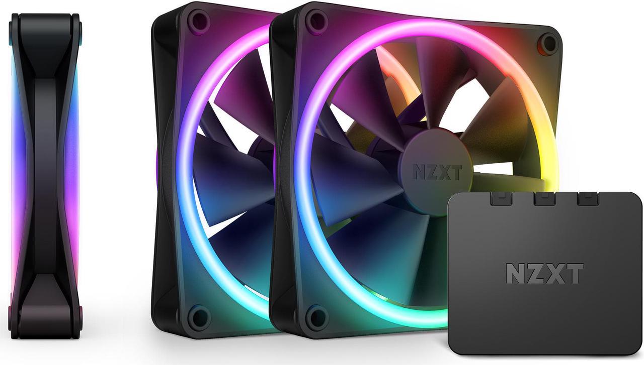 NZXT F120RGB Duo - 120mm Dual-sided RGB Fan - Triple Pack (Black) w/RGB Controller