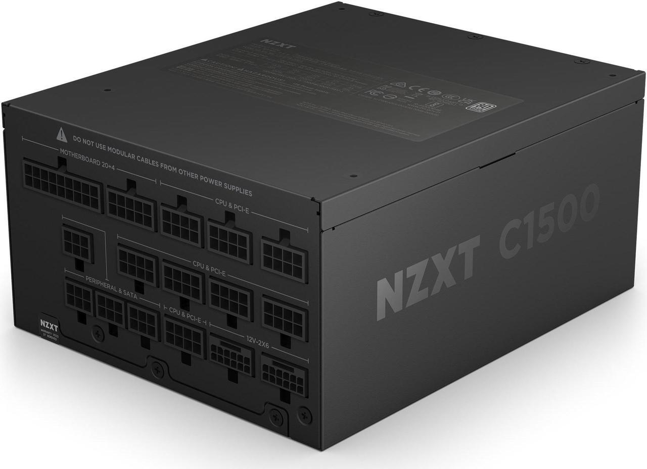 Alt view image 2 of 6 - NZXT C1500 Platinum ATX 3.1 | Fully Modular Low-Noise PC Gaming Power Supply | 1500 Watts | 80 PLUS Platinum| Dual 12V-2x6 Connectors | Zero Fan Mode | 100% Japanese Capacitors | Black