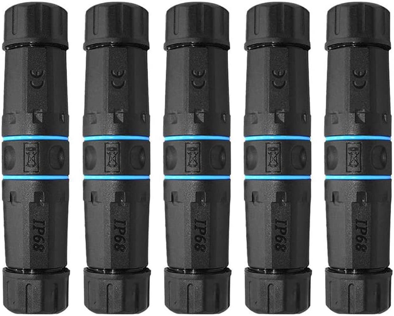 Main image of 5PCS RJ45 Coupler Waterproof Connector IP68 Waterproof Ethernet Outdoor LAN Cable Connector for Cat5/Cat5e/Cat6/Cat7 Ethernet Cable, Shielded Female to Female Waterproof Ethernet Coupler