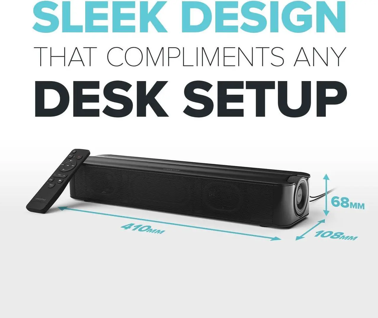 Alt view image 4 of 7 - Stage SE Under-Monitor Soundbar with USB Digital Audio and Bluetooth 5.3, Clear Dialog and Surround by Sound Blaster, Powered via Adapter