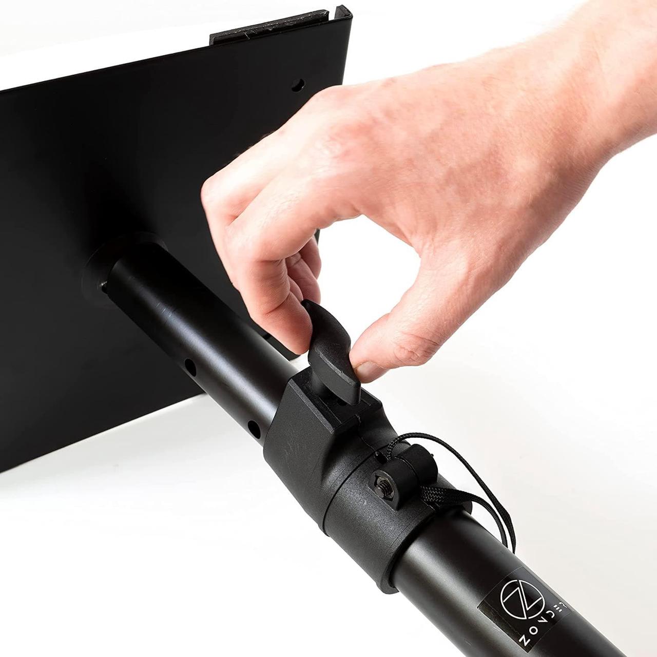Alt view image 6 of 6 - ZONDER Desktop Speaker Stands Clamp Pair - Adjustable Studio Monitor Stands Desk Clamp - 360º Rotation for PC Laptop Gaming - with Foldable Aluminum Headphone Hanger for Headset Game Controllers