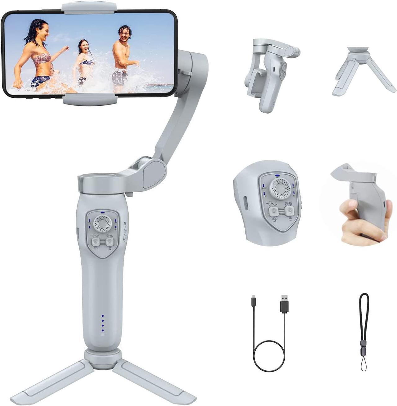 Main image of Gimbal stabilizer for Smartphone,3-Axis Phone Gimbal for Android & iPhone 14 Pro Max,Phone Stabilizer for Video Recording with Face/Object Tracking,Vlogging Kit,Portable-JCROBOT iSleeky L7C Pro