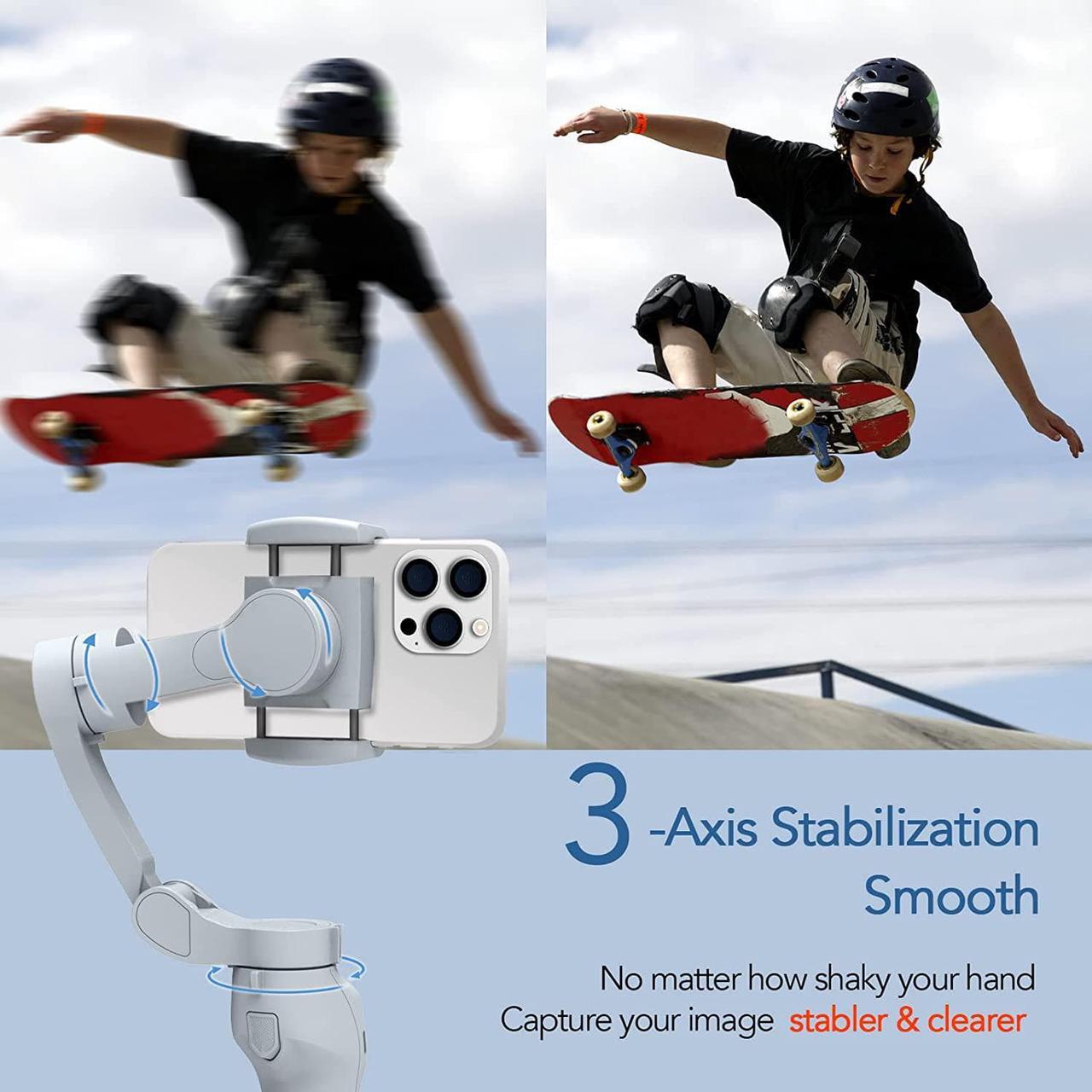 Alt view image 2 of 7 - Gimbal stabilizer for Smartphone,3-Axis Phone Gimbal for Android & iPhone 14 Pro Max,Phone Stabilizer for Video Recording with Face/Object Tracking,Vlogging Kit,Portable-JCROBOT iSleeky L7C Pro