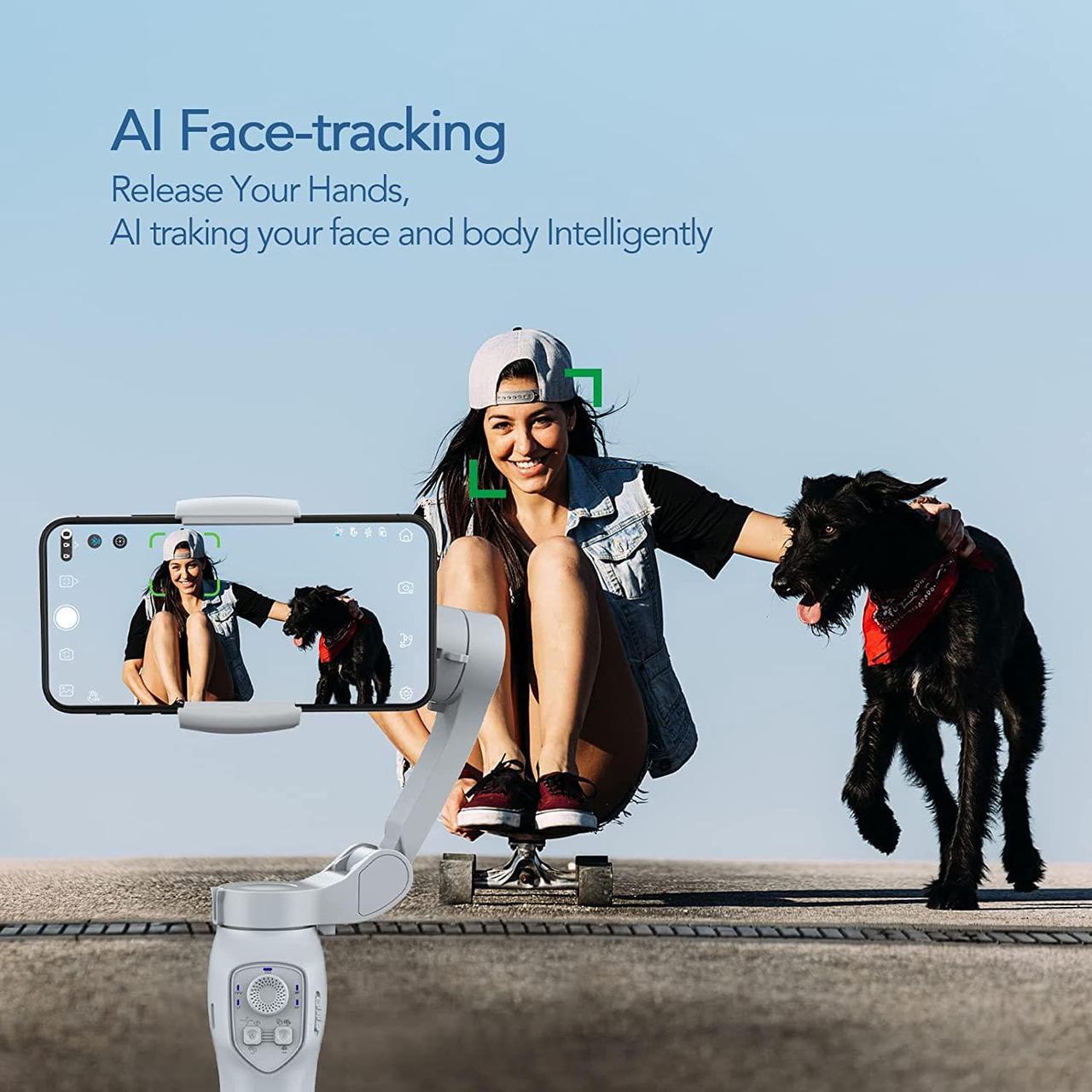 Alt view image 3 of 7 - Gimbal stabilizer for Smartphone,3-Axis Phone Gimbal for Android & iPhone 14 Pro Max,Phone Stabilizer for Video Recording with Face/Object Tracking,Vlogging Kit,Portable-JCROBOT iSleeky L7C Pro