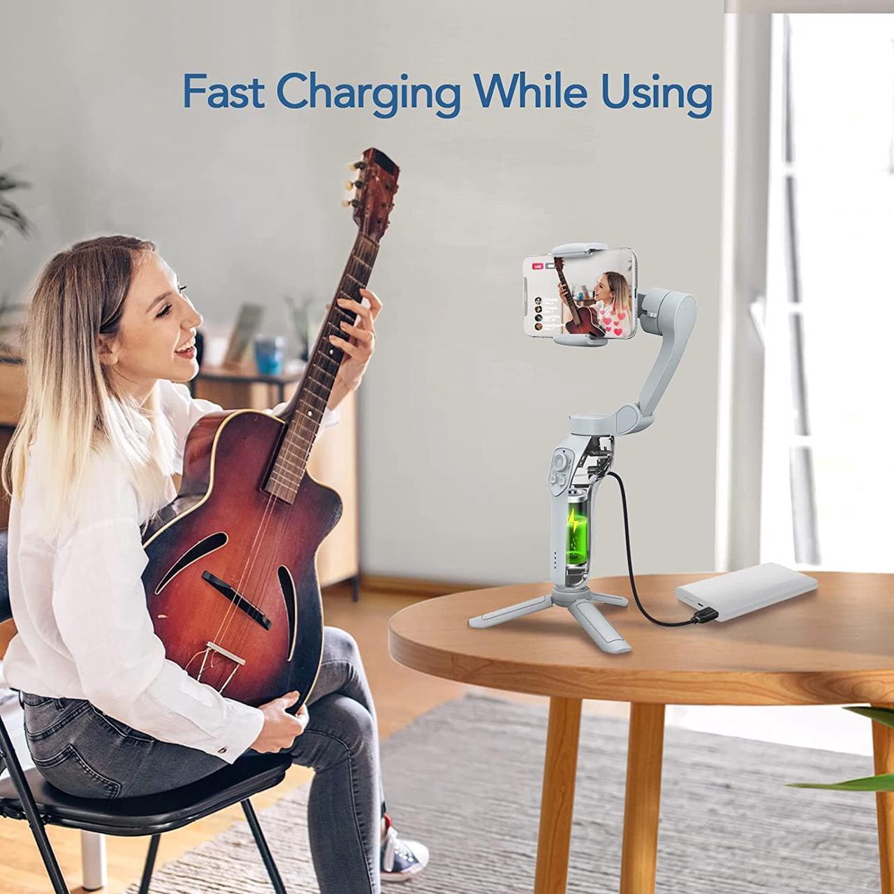 Alt view image 5 of 7 - Gimbal stabilizer for Smartphone,3-Axis Phone Gimbal for Android & iPhone 14 Pro Max,Phone Stabilizer for Video Recording with Face/Object Tracking,Vlogging Kit,Portable-JCROBOT iSleeky L7C Pro