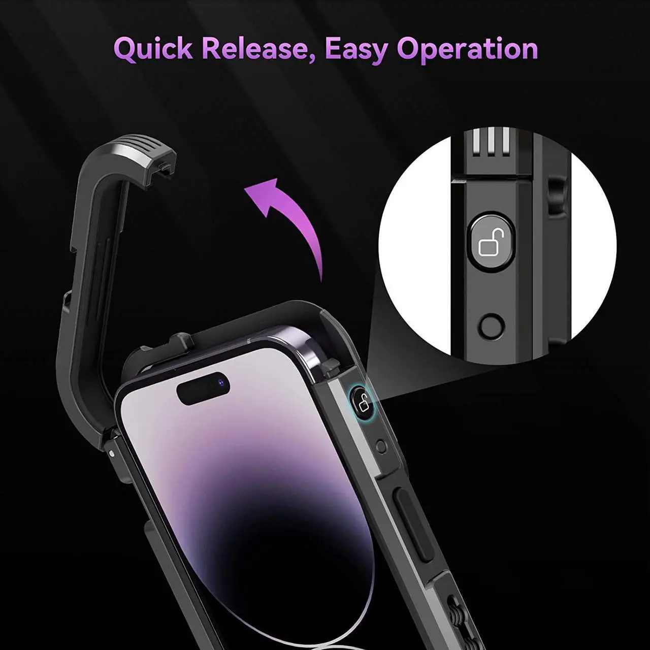 Alt view image 4 of 7 - SmallRig Video Rig Cage for iPhone 14 Pro with Dual Cold Shoes, Aluminum Mobile Phone Stabilizer, Smartphone Video Rig Cage for Filmmaking / Videography / Live Streaming / Vlog- 4075
