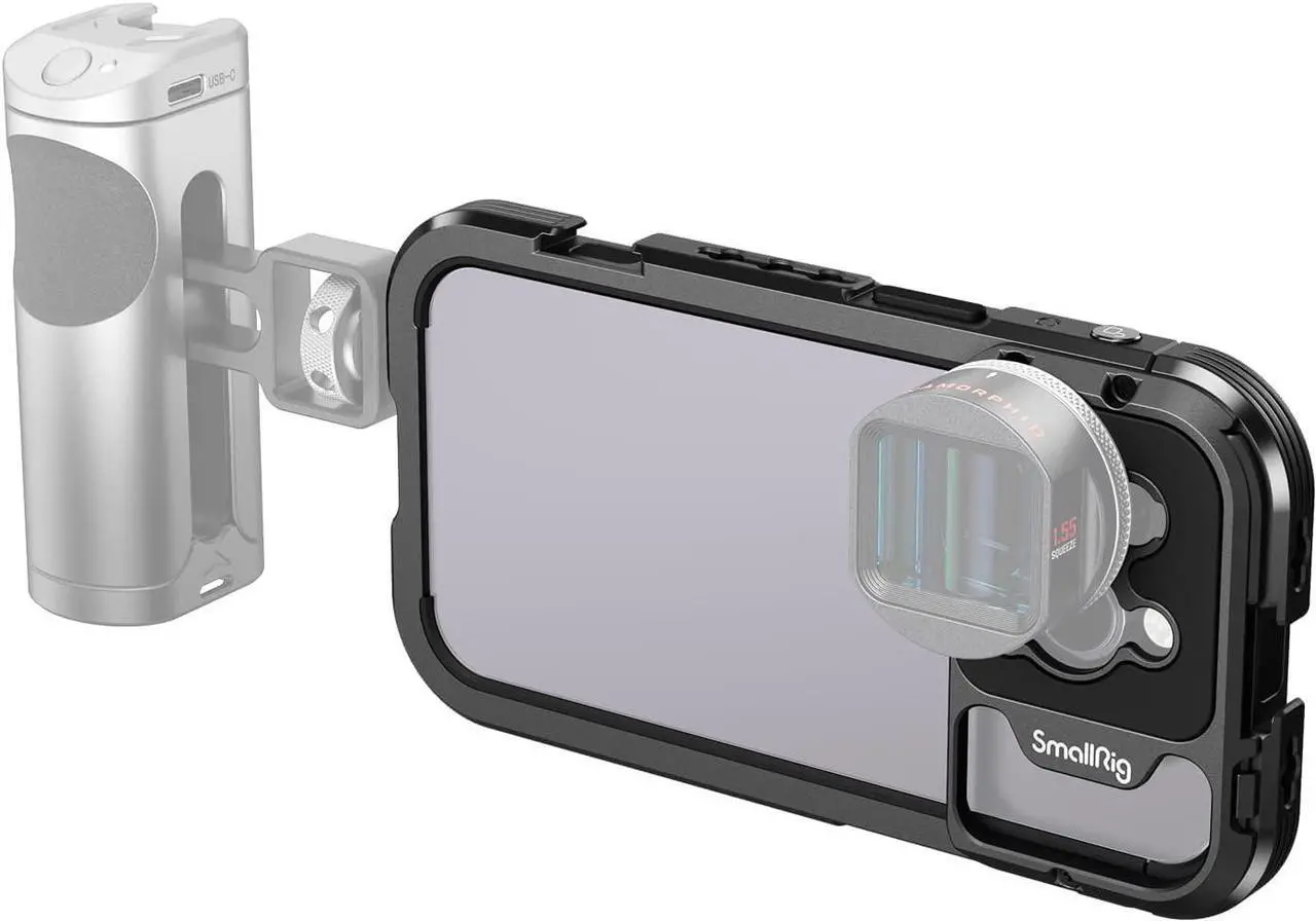 Alt view image 7 of 7 - SmallRig Video Rig Cage for iPhone 14 Pro with Dual Cold Shoes, Aluminum Mobile Phone Stabilizer, Smartphone Video Rig Cage for Filmmaking / Videography / Live Streaming / Vlog- 4075