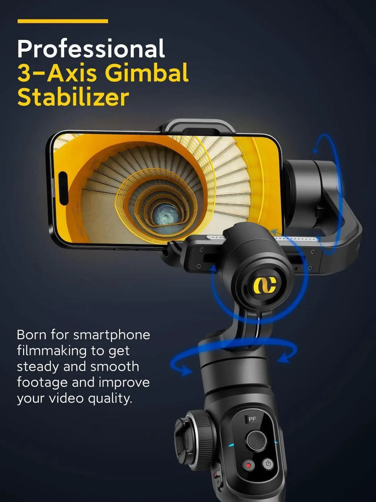 Alt view image 3 of 7 - AOCHUAN Smart S2 Gimbal Stabilizer for Smartphone Professional Industry-Standard 3-Axis Phone Gimbal with Extendable Rod Microphone Fill Light Gimbal for iPhone and Android Vlogging TikTok YouTube