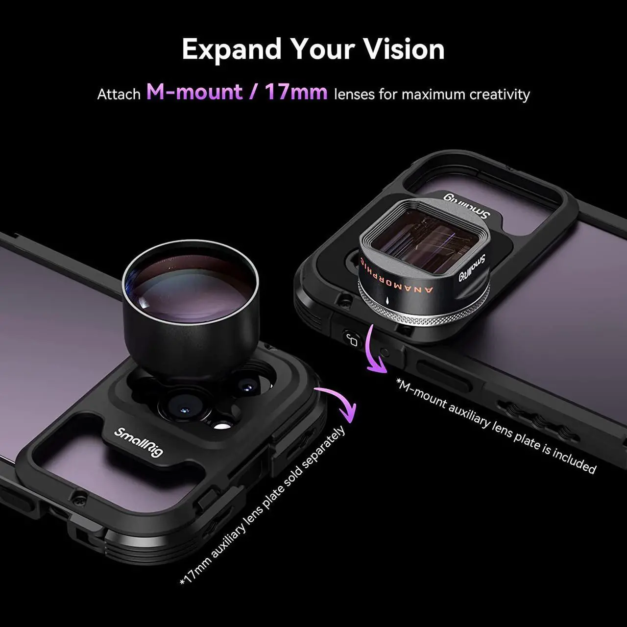 Alt view image 5 of 7 - SmallRig Video Rig Cage for iPhone 14 Pro with Dual Cold Shoes, Aluminum Mobile Phone Stabilizer, Smartphone Video Rig Cage for Filmmaking / Videography / Live Streaming / Vlog- 4075