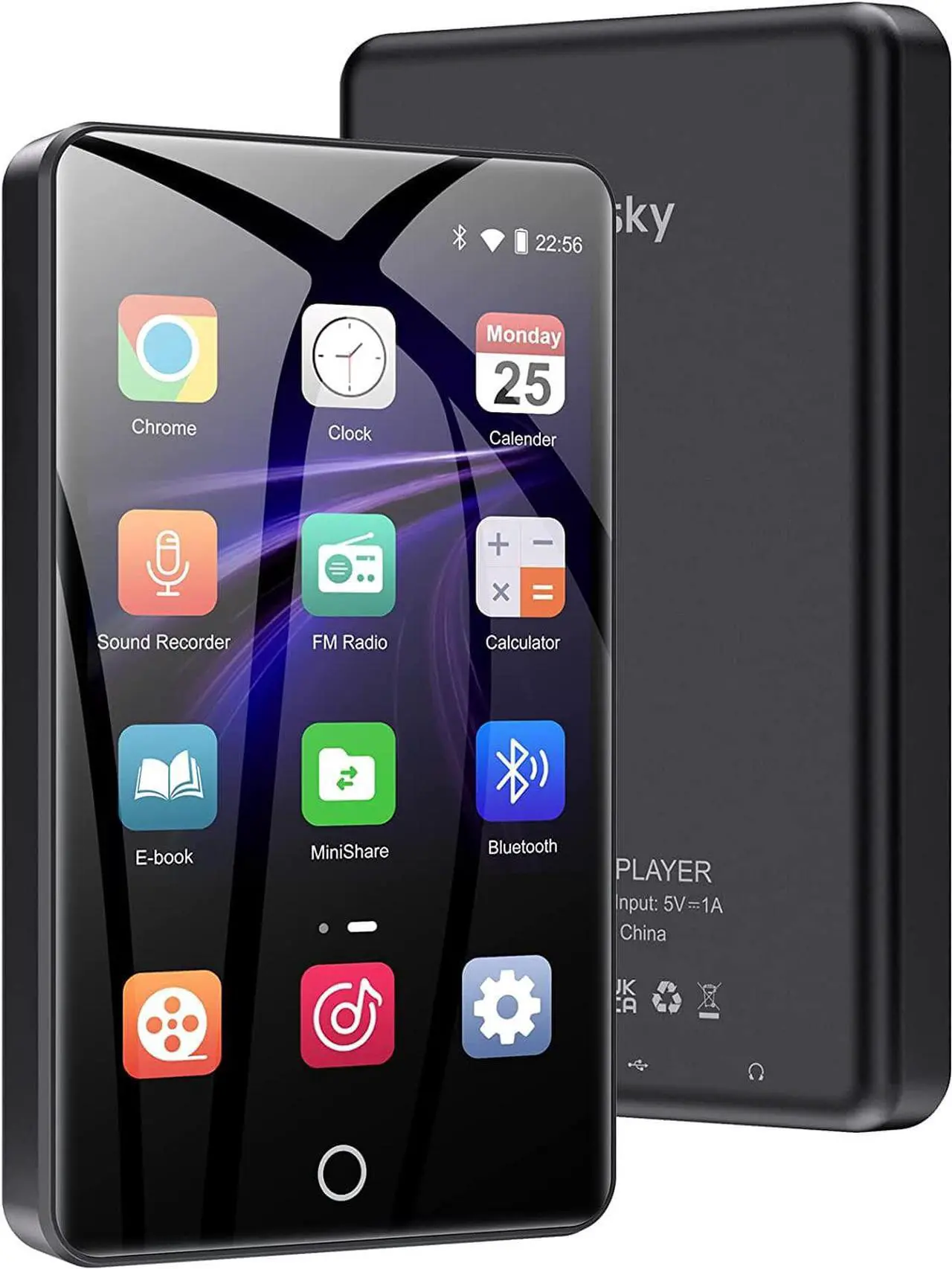 Main image of Mp3 Player with Bluetooth and WiFi, Oilsky 3.5IN 1080P Full Touch Screen MP4 with Speaker, Portable Digital HiFi Sound Audio Player with FM Radio, Recording, E-Book, Browser, Max Support 512GB TF Card