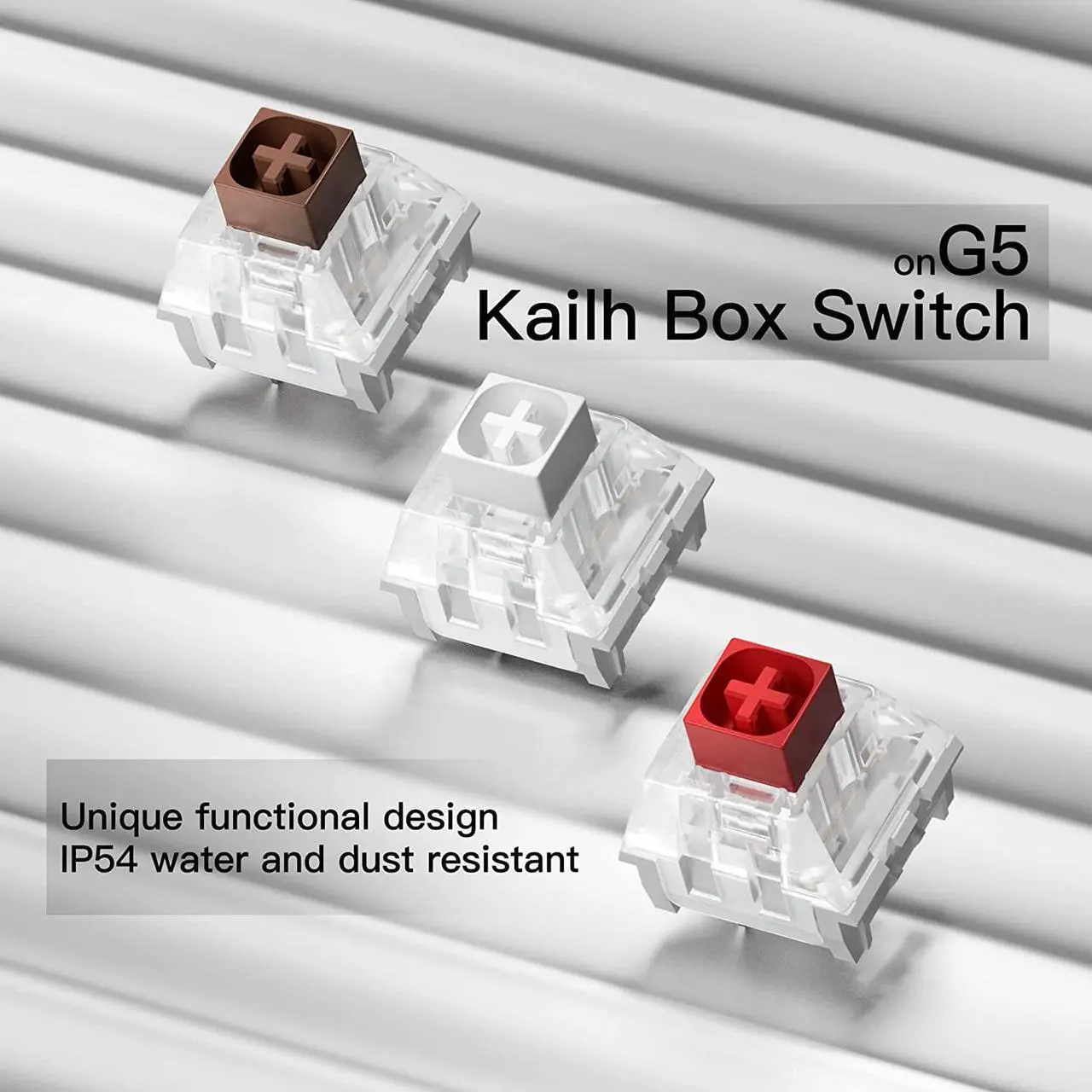 Alt view image 3 of 7 - Hexgears G5 2.4G Wireless Mechanical Keyboard 104 Key, Wireless and Type-C Wired Connection, 100% Full-Size, Blue LED Backlit, Windows and Mac OS Compatible Black Keyboard Kailh Box White Switches